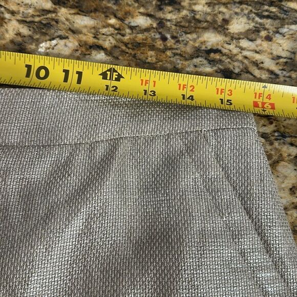 Mint Linen Cotton Silver Shimmer Mid Rise Shorts With Pockets Size 6 - Picture 8 of 10